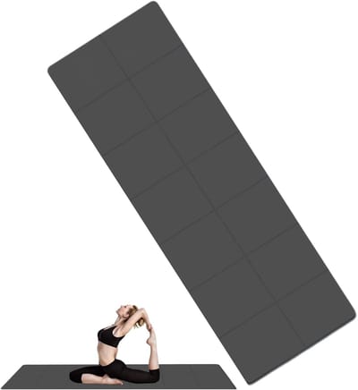 Opvouwbare Oefenmat - Trainingsmat Pilatesmat - Thuis en Buiten - Dubbelzijdig Antislip - 183x61x0.4 cm - Zwart