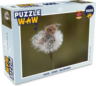 Puzzel Muis - Jong - Bloemen - Legpuzzel - Puzzel 1000 stukjes volwassenen