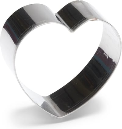 uitsteekvorm Hart 4 cm RVS zilver