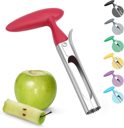 Appelboor - ABS-handvat - roestvrijstalen lemmet - maat 17 cm - rood