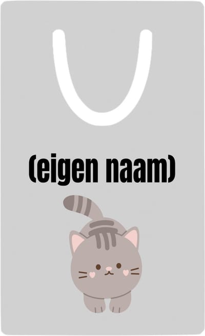 Hacebo® - kat met eigen naam metalen boekenlegger - Katten - katten liefhebbers - iemand die houdt van katten - verjaardag - cadeau - kado Bladwijzer boekenleggers - 7.6 cm x 5cm