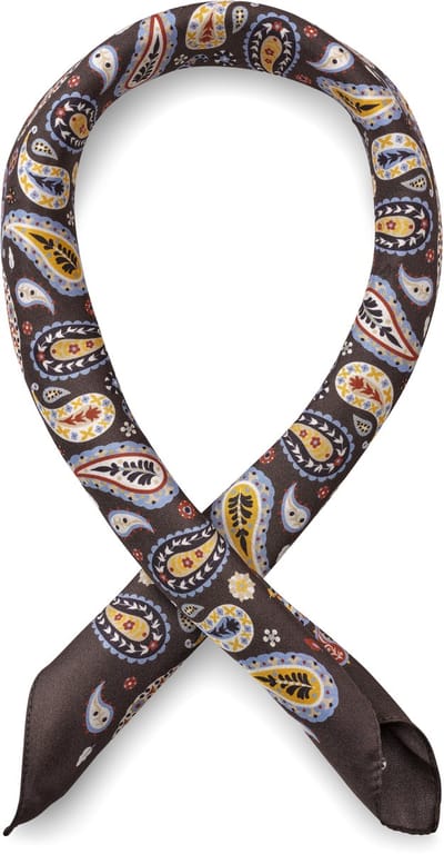 Virtuo | Bordeauxrode zijden halsdoek met paisleymotief