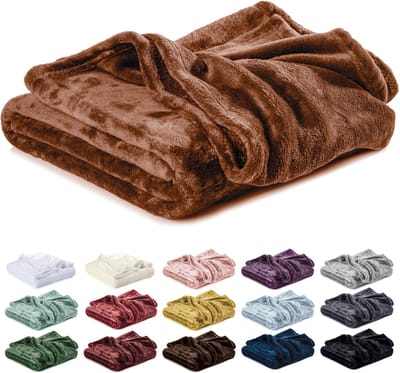 Lavea® Fleece Deken 130x150 cm – 1-persoons, Zacht – Warme Woondeken van Pluizige Microvezel voor Bank en Bed, Ademend en Wasbaar – Lichtbruin