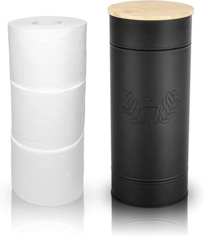 Decoratieve toiletpapieropslag - Moderne vintage stijl - Zwart metaal - 3 rollen