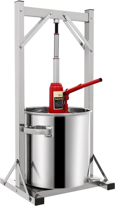 Fruitpers - Wijnpers Bessenpers - Sap Extraheren - 22 Liter Inhoud - 38.5x31.5x76cm