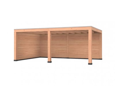 Douglas overkapping, 600 x 400, met achterwand en zijwand, Westwood Modern Basic