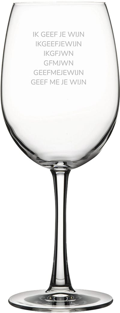 Gegraveerde Rode wijnglas 46cl Ik geef je wijn - geef me je wijn