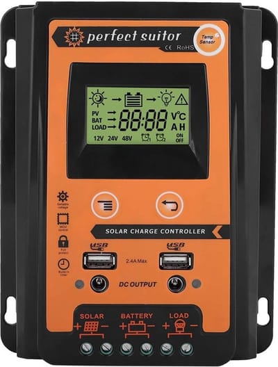 Shopcentral Solar Charge Controller - 30A - LCD Display - Oranje - Zonne-energie - Ideaal voor zonnepanelen - 12V / 24V