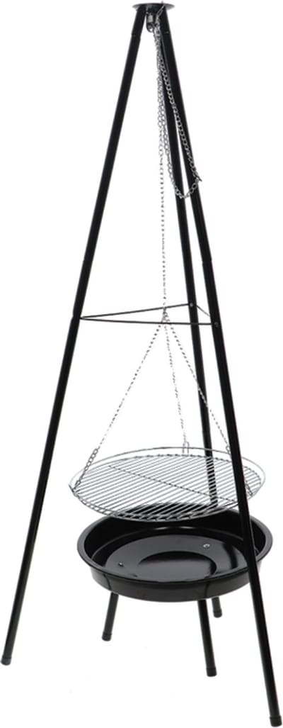 Esschert Design - BBQ vuurschaal met driepoot en grillrooster Authentiek buiten koken start hier!