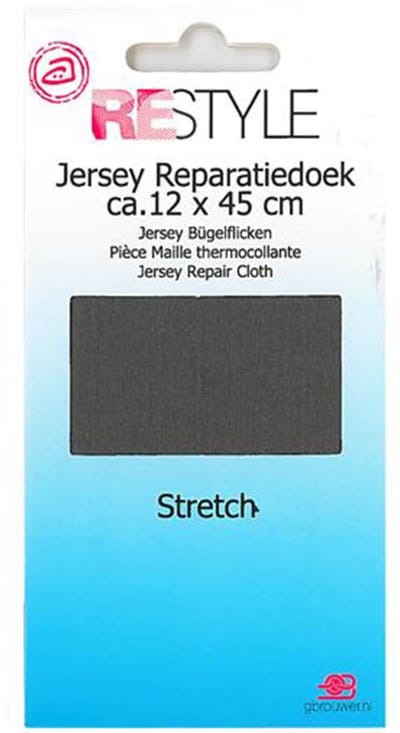 Reparatiedoek Strijkbaar- Grijs- 12 x 45 cm kleur