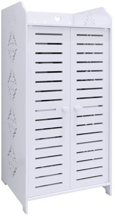 Linkforu – Schoenenkast – Toiletkast – Badkamerkast – Opbergkast – 4 Laags Legplanken - Wit – 35x40x90 cm