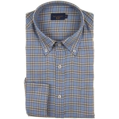 Paul & Shark Overhemd Xsoft Cotton Lyocell Check Shirt Licht Blauw - Grijs / male