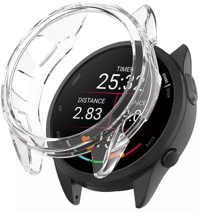 Strap-it Schokbestendig TPU Hoesje – Geschikt voor Garmin Forerunner 165 – Transparant – Bescherm Case