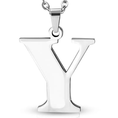 Amanto Ketting Letter Y - 316L Staal - Alfabet - 20x22mm - 60cm