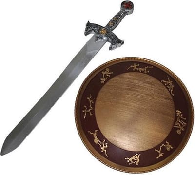 Wapens Ridder/viking - zwaard 58 cm en schild 32 cm - Kostuum accessoires - verkleden