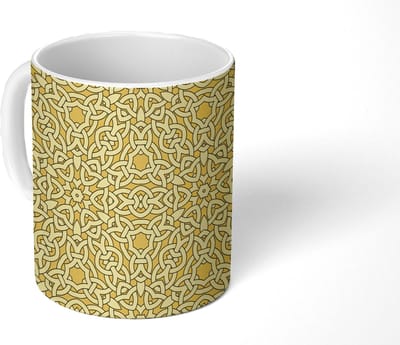 Mok - Koffiemok - Antiek - Goud - Gothic - Patroon - Mokken - 350 ML - Beker - Koffiemokken - Theemok