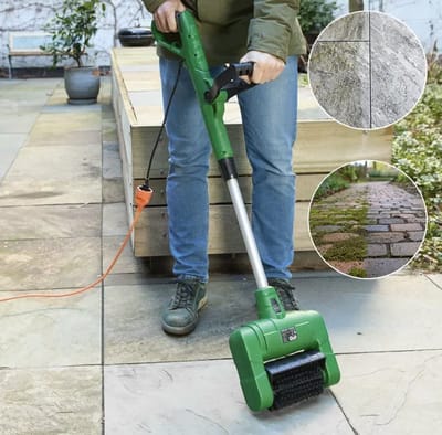 Garden - onkruidborstel - Touch elektrische schoonmaakborstel - terrasreiniger 500 watt | Telescopische stang: 98 - 128 cm