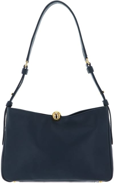 FURLA Leren schoudertas Sfera Soft Shoulder Bag Grigio Blu blauwgrijs