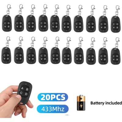 5-50 stuks 433MHz Afstandsbediening Universele Garage Afstandsbediening 4 Knoppen Duplicator Controller Vervanging Draadloze Autosleutels voor Garage 20PCS perzik