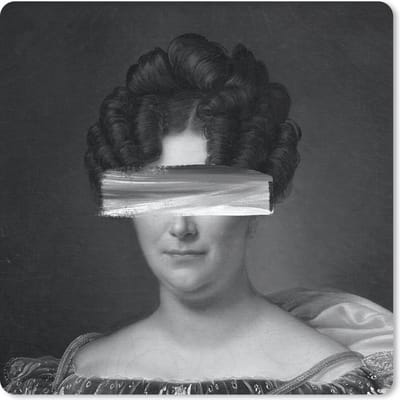 Muismat 20x20 cm - Mousepad Johanna Henriette Engelen - Alexandre Jean Dubois Drahonet - Zwart - Wit - Muismatten