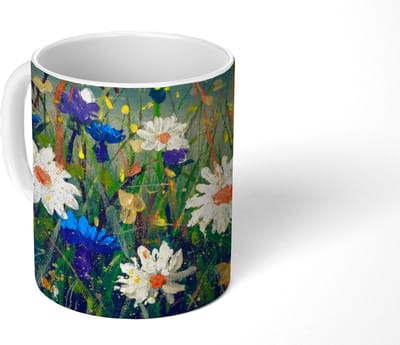 Mok - Koffiemok - Schilderij - Olieverf - Natuur - Bloemen - Mokken - 350 ML - Beker - Koffiemokken - Theemok