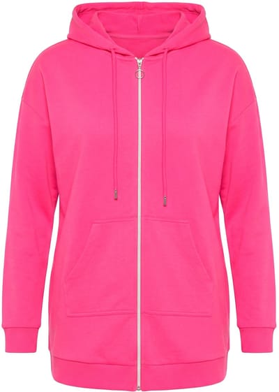 Angel of Style - Dames - Sweatvest oversized capuchon rits - Hibiscusrood - Maat 42