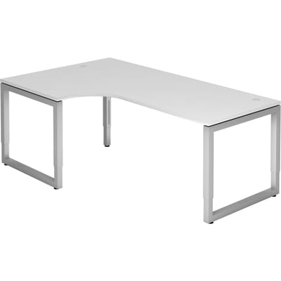 REGO 82 S | Bureau - 200 x 120 Tafelhoogte I In hoogte verstelbaar Wit/Zilver