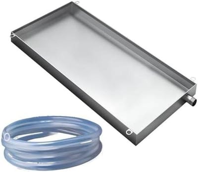 Lekbak Roestvrijstaal - Wateropvangbak Afvoer - Condenswater Opvangen - Duurzaam en Roestbestendig - 60 x 40 cm - Zilver
