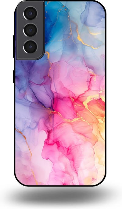 Smartphonica Telefoonhoesje geschikt voor Samsung Galaxy S21 met marmer opdruk - TPU backcover case marble design - Regenboog geschikt voor Samsung Galaxy S21