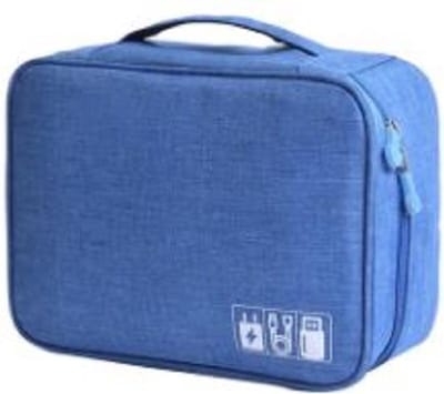 Kabel Opbergtas - Cable Organizer -  Oplader Tas - Vakantie - Reizen - Oordopjes - Blauw
