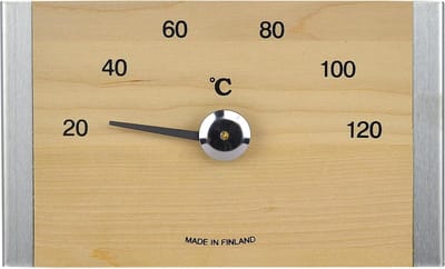 Saunia - Sauna thermometer - berken hout en RVS