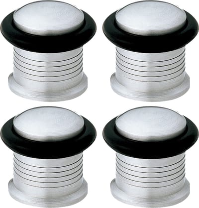 AMIG Deurstopper/deurbuffer - 4x - D22mm - inclusief schroeven - mat rvs