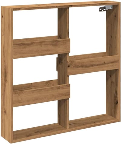 Wandkast Hout - Opbergkast Keuken - Keuken Opbergen - Zwevend Ontwerp - 80x15x80 cm - Eiken