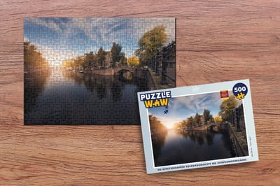 Puzzel De Amsterdamse Keizersgracht bij zonsondergang - Legpuzzel - Puzzel 500 stukjes