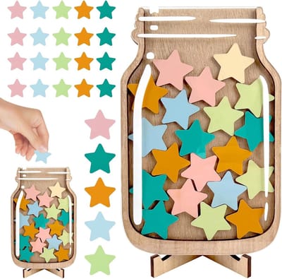 Motiverende beloningsglas voor kinderen, sterren beloningsglas, magnetisch beloningsglas en gepersonaliseerd beloningsglas voor schoolgebruik