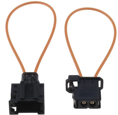 Dailygoody - Fiber Optic Loop Connector - Mannelijke & Vrouwelijke Adapter - Zwart en Oranje - Diagnostic Tool - Geschikt voor VW - 120 mm en 1...