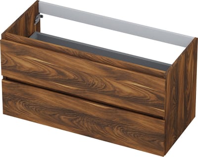 INK Wastafelonderkast - 100x45x52cm - 2 lades - greeploos - houten keerlijst - MFC Noten