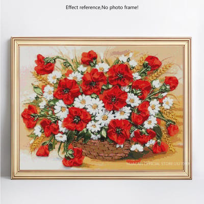 5D DIY Diamantschilderij Bloem Vol Ronde Strass Steentjes Afbeelding Diamantborduurwerk 20X30CM
