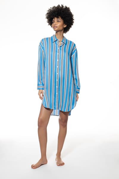 Nachthemd lange mouwen Serie Calming Stripes Blue Atmosphere