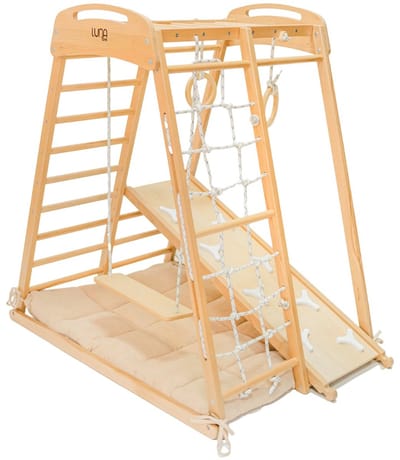 Luna Toys Houten 4-in-1 Klimtoestel incl. Speelmatras