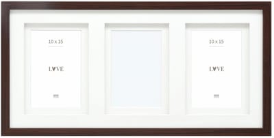 Deknudt Frames multifotolijst - bruin - passe-partout - 3 foto's 10x15