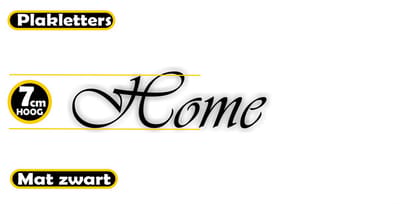 HOME – Plakletters voor deur | ± 5 x 18 cm | Zwart | Binnen & buiten