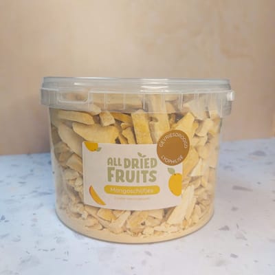 All Dried Fruits - Gevriesdroogde mangoreepjes - Gezonde fruitsnack - emmer 450 gram
