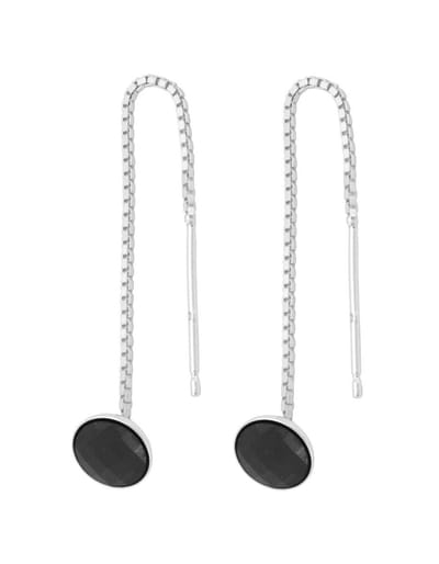 ARLIZI 1878  Doortrekoorbellen zwart Swarovski kristal - sterling zilver