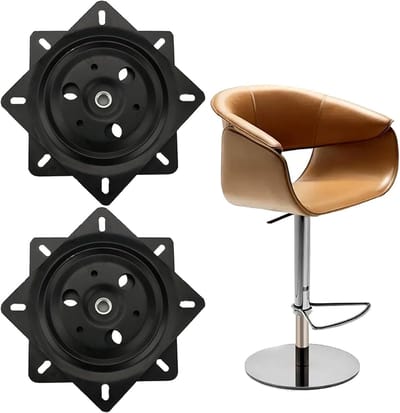 360° Stalen Draaiplateau – Draaiplateau voor Draaistoelen - Draagvermogen 250 kg, 156 x 156 x 23 mm – Voor meubels, krukken, tafels, tv-plateaus – Soepel draaiend, robuuste uitvoering – 2 stuks Zwart, 6 inch | Cyslmuk®