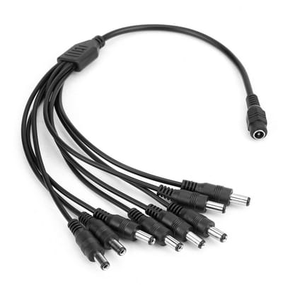 Dailygoods - Power Splitter Kabel - 1 tot 8 DC Voeding - 40 cm - Splitter Adapter - Ondersteuning CVBS/CVI/ADH/TVI