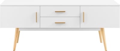 TV meubel Alavus tv kast met 2 lades 140x40x56 cm wit