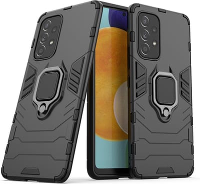MobyDefend Hoesje - Geschikt voor Samsung Galaxy A53 - Dubbelgelaagde Pantsercase Met Standaard - Zwart