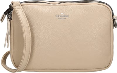 Charm London New York Schoudertas Dames - Handtas met verstelbare en afneembare schouderband - Tas van Imitatieleder - Taupe