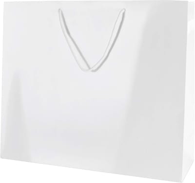 Grote Geschenktassen - Papieren Draagtassen - Feestelijke Verpakking - Glanzend Gelamineerd - 41x32x13 cm - Wit